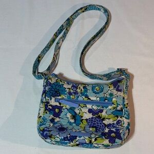 Vera Bradley Mini Crossbody Shoulder Purse Bag Blueberry Blossom Retired GC